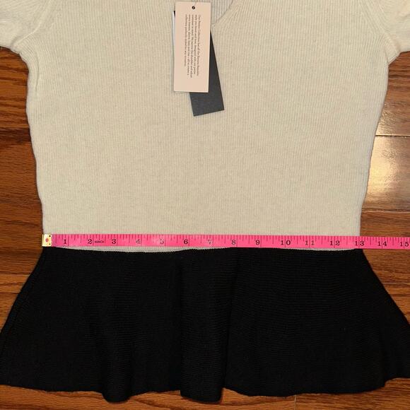 NWT Banana Republic Petite Colorblock Peplum Wool Cashmere Blend Sweater - Picture 9 of 11